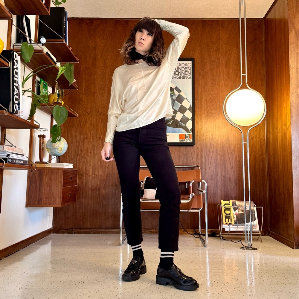 Silk Gusset Long Sleeve Blouse